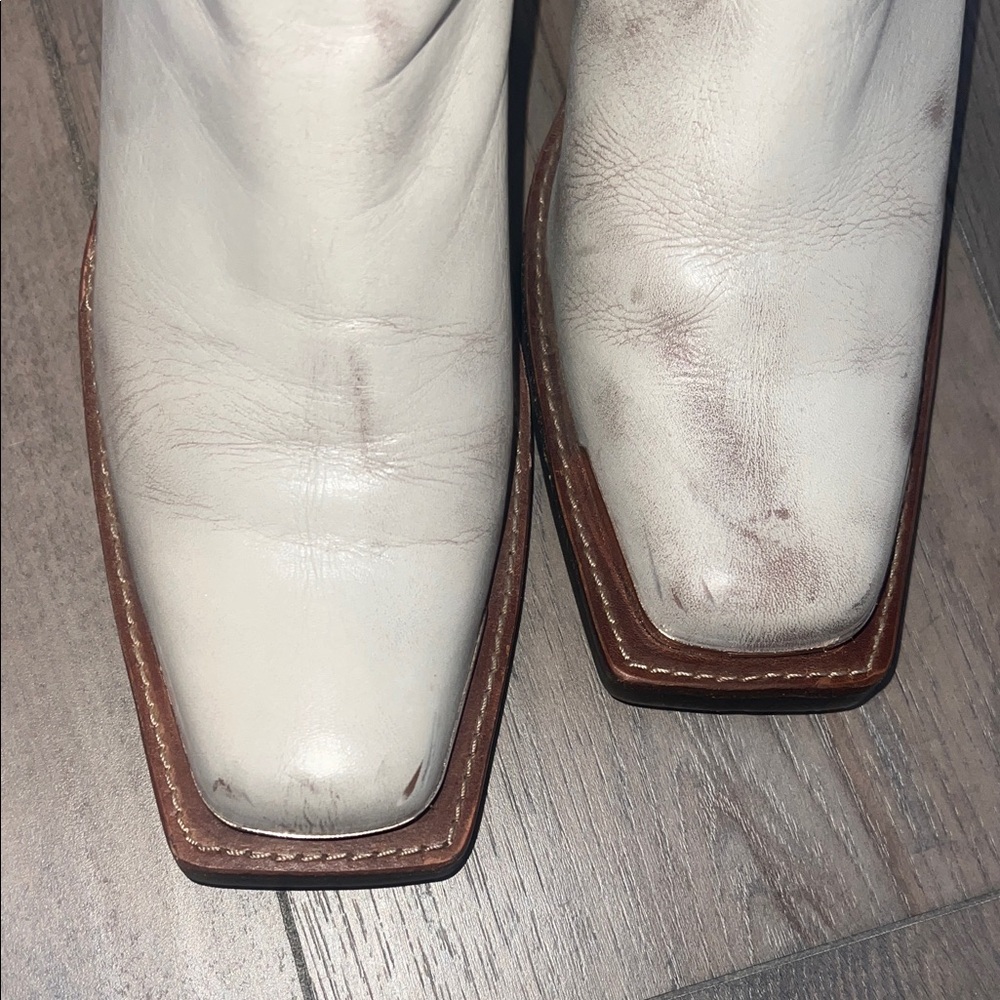 Women's Cream/Off White Western Boots View 2